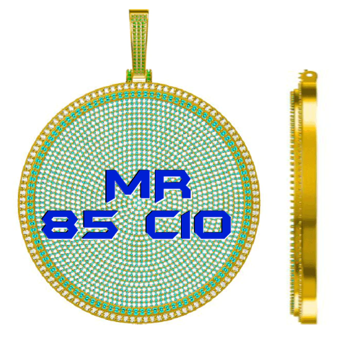 CUSTOM LETTER NECKLACE 3D BIG DISC