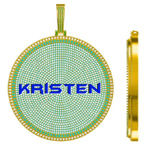 CUSTOM LETTER NECKLACE 3D BIG DISC