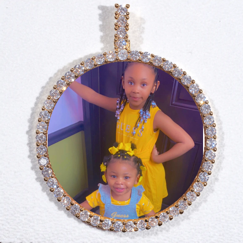 LARGE 3D CIRCLE CUSTOM PICTURE PENDANT