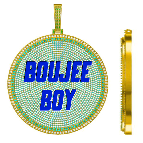 CUSTOM LETTER NECKLACE 3D BIG DISC