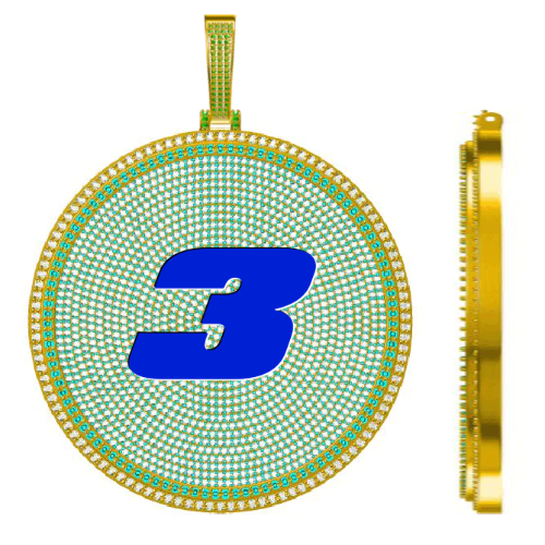 CUSTOM LETTER NECKLACE 3D BIG DISC