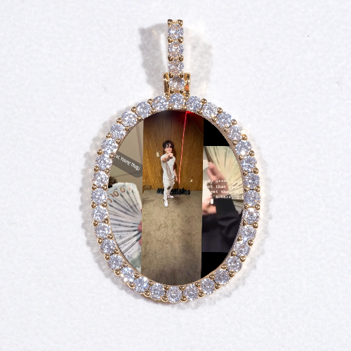 3D Oval Custom Picture Pendant
