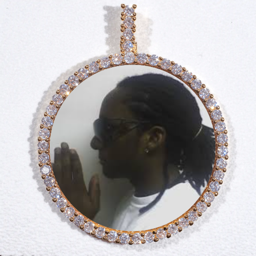 LARGE 3D CIRCLE CUSTOM PICTURE PENDANT