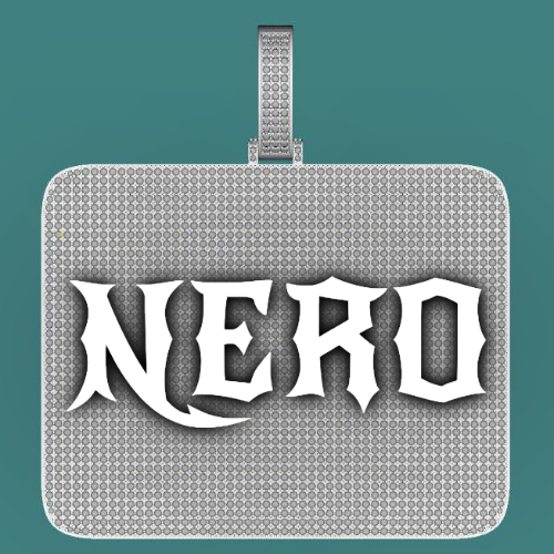 CUSTOM LETTER NECKLACE 3D BIG SQUARE