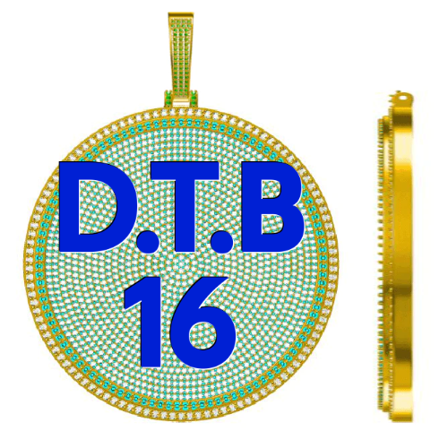 CUSTOM LETTER NECKLACE 3D BIG DISC
