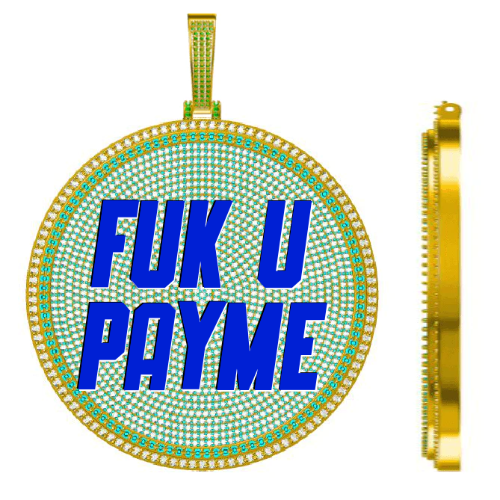 CUSTOM LETTER NECKLACE 3D BIG DISC