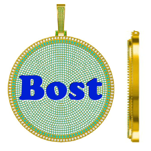 CUSTOM LETTER NECKLACE 3D BIG DISC