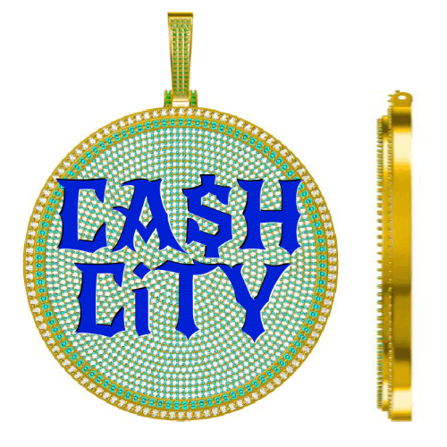 CUSTOM LETTER NECKLACE 3D BIG DISC