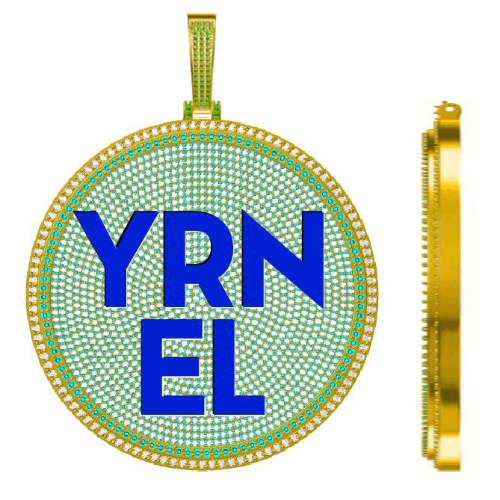 CUSTOM LETTER NECKLACE 3D BIG DISC