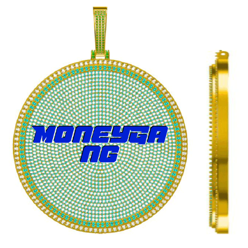 CUSTOM LETTER NECKLACE 3D BIG DISC