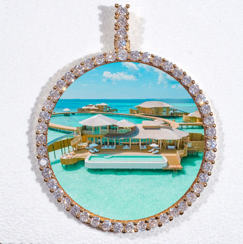 LARGE 3D CIRCLE CUSTOM PICTURE PENDANT