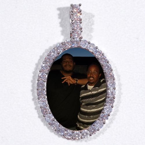 Large 3D Oval Custom Picture Pendant