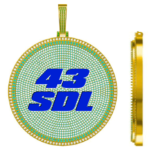 CUSTOM LETTER NECKLACE 3D BIG DISC