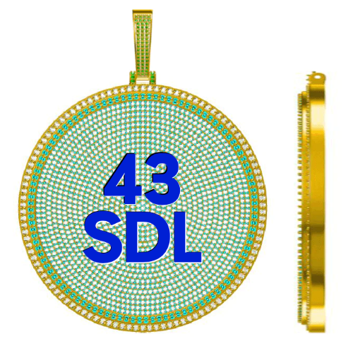 CUSTOM LETTER NECKLACE 3D BIG DISC