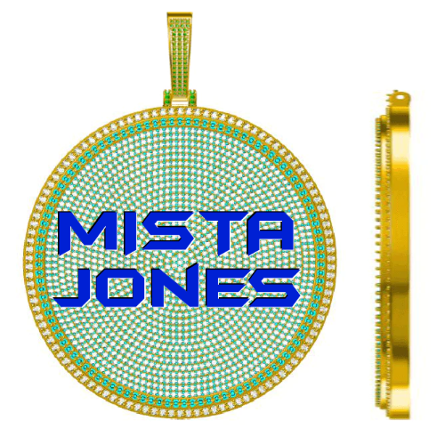 CUSTOM LETTER NECKLACE 3D BIG DISC