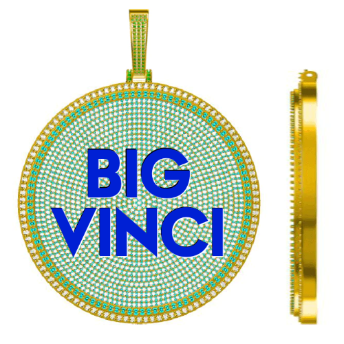 CUSTOM LETTER NECKLACE 3D BIG DISC