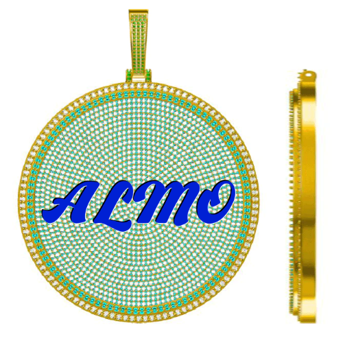 CUSTOM LETTER NECKLACE 3D BIG DISC