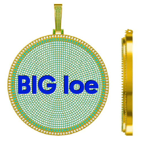 CUSTOM LETTER NECKLACE 3D BIG DISC