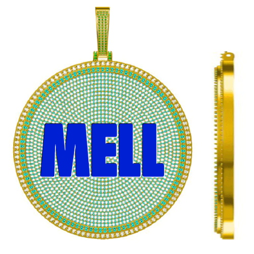 CUSTOM LETTER NECKLACE 3D BIG DISC