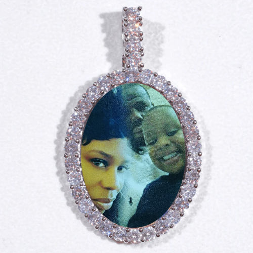 Large 3D Oval Custom Picture Pendant