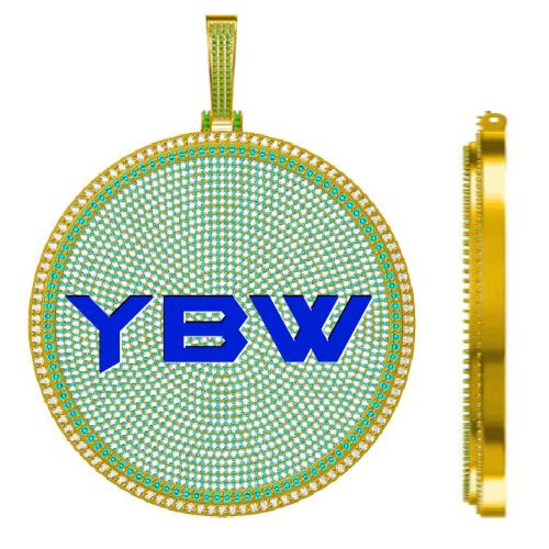 CUSTOM LETTER NECKLACE 3D BIG DISC