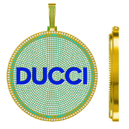 CUSTOM LETTER NECKLACE 3D BIG DISC