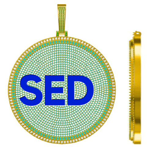 CUSTOM LETTER NECKLACE 3D BIG DISC