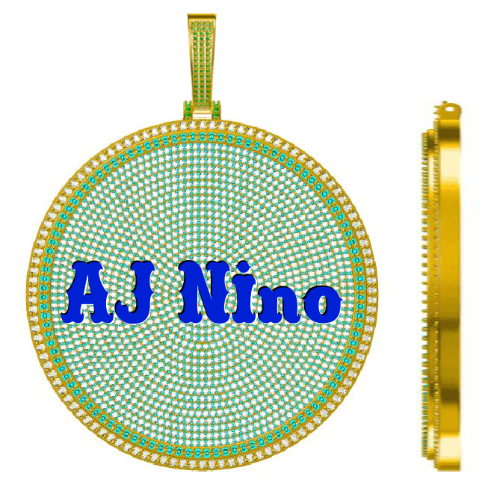 CUSTOM LETTER NECKLACE 3D BIG DISC