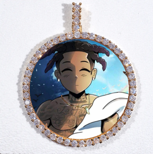 LARGE 3D CIRCLE CUSTOM PICTURE PENDANT
