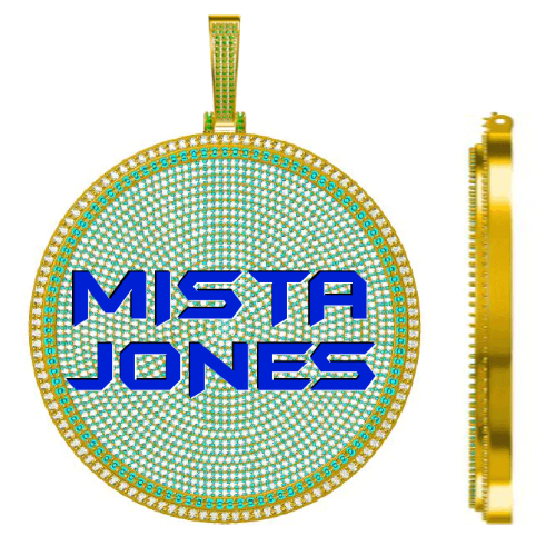 CUSTOM LETTER NECKLACE 3D BIG DISC
