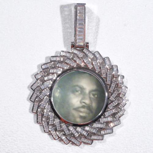 Large 3D Baguette Custom Picture Pendant