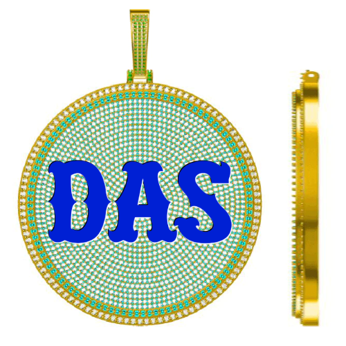 CUSTOM LETTER NECKLACE 3D BIG DISC