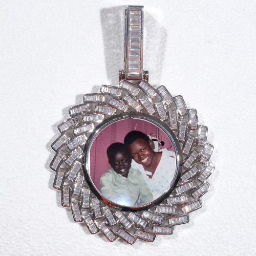 Large 3D Baguette Custom Picture Pendant
