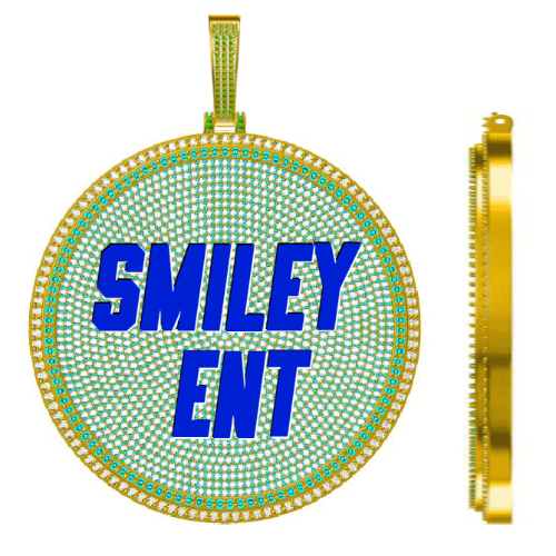 CUSTOM LETTER NECKLACE 3D BIG DISC