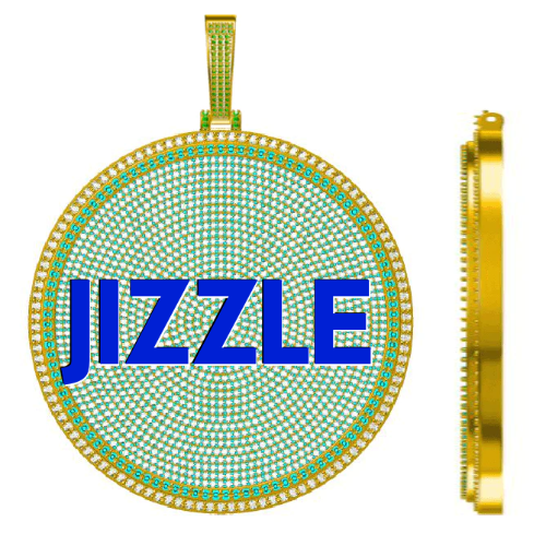 CUSTOM LETTER NECKLACE 3D BIG DISC