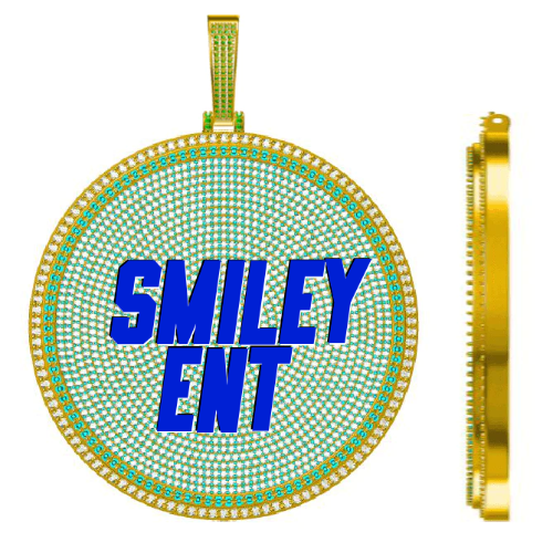 CUSTOM LETTER NECKLACE 3D BIG DISC