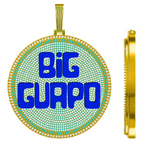 CUSTOM LETTER NECKLACE 3D BIG DISC