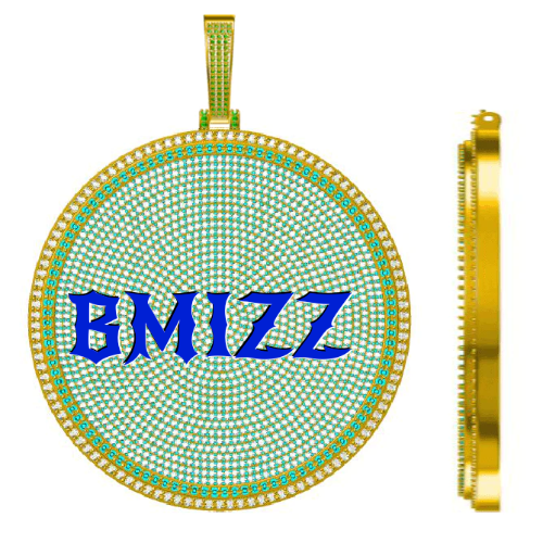 CUSTOM LETTER NECKLACE 3D BIG DISC