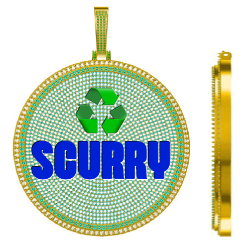 CUSTOM LETTER NECKLACE 3D BIG DISC