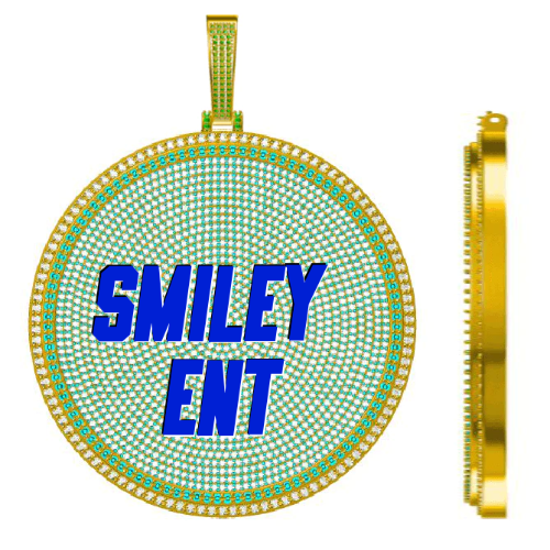 CUSTOM LETTER NECKLACE 3D BIG DISC