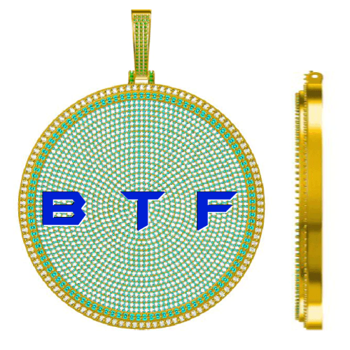 CUSTOM LETTER NECKLACE 3D BIG DISC