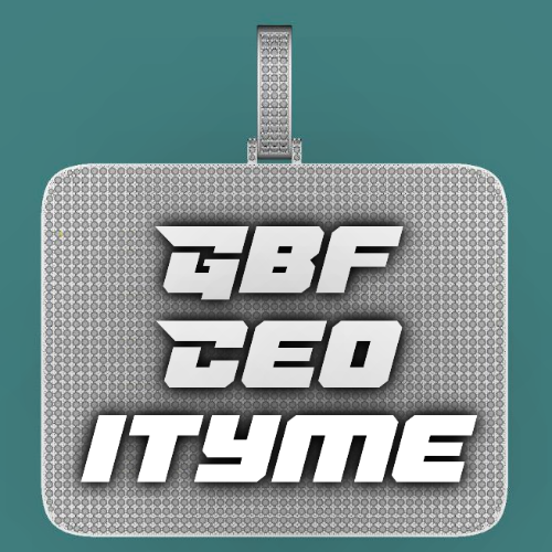 CUSTOM LETTER NECKLACE 3D BIG SQUARE