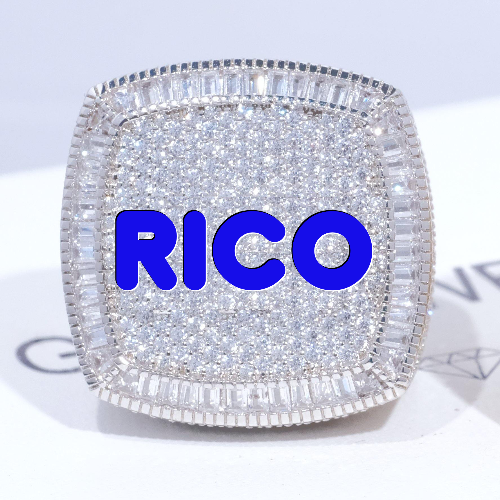 CUSTOM LETTER 3D ICED RING