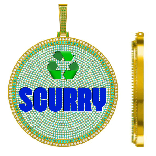 CUSTOM LETTER NECKLACE 3D BIG DISC