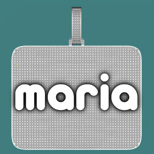 CUSTOM LETTER NECKLACE 3D BIG SQUARE