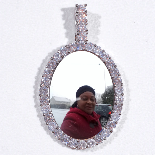 Large 3D Oval Custom Picture Pendant