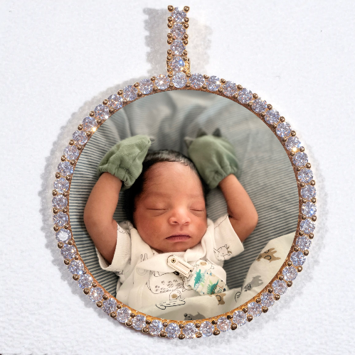 LARGE 3D CIRCLE CUSTOM PICTURE PENDANT