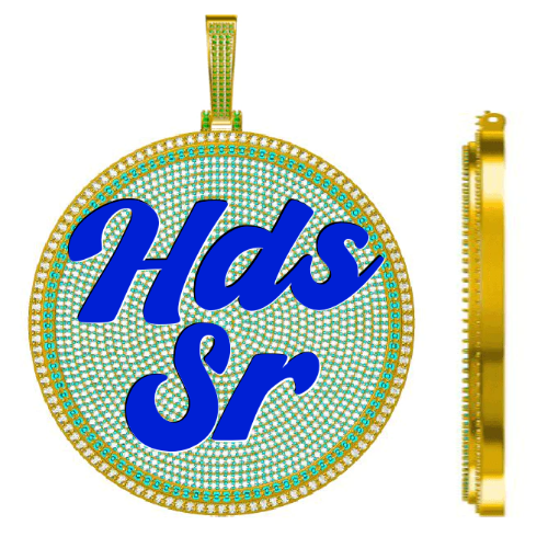 CUSTOM LETTER NECKLACE 3D BIG DISC
