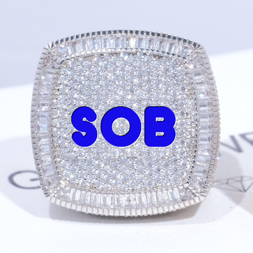CUSTOM LETTER 3D ICED RING
