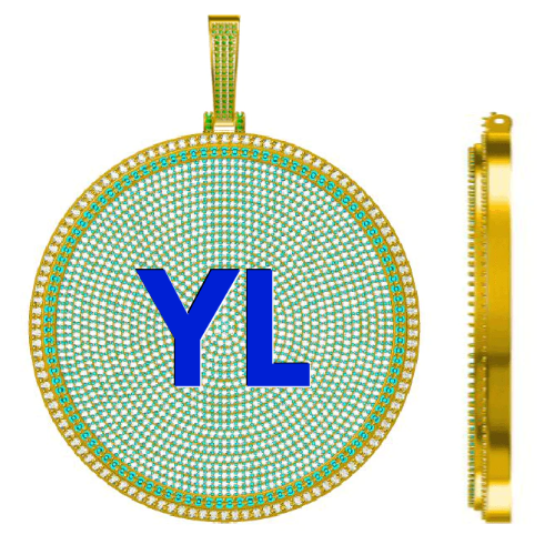 CUSTOM LETTER NECKLACE 3D BIG DISC